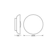 OSRAM plafondlamp ORBIS Milan, hout, Ø 31 cm, metaal/glas