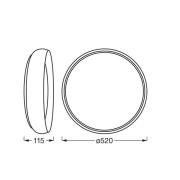 OSRAM LED plafondlamp ORBIS LIVIA, Ø 52 cm, grijs, metaal dimbaar