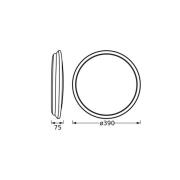 OSRAM LED plafondlamp ORBIS DUBLIN, Ø 39 cm, zilver metaal