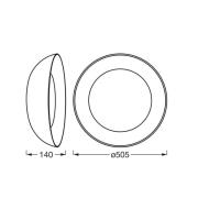 OSRAM LED plafondlamp ORBIS ALVA, zwart/houtdecor, Ø 51 cm
