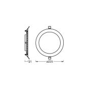 OSRAM LED plafond inbouwlamp SLIM, Ø 23 cm, 6.500 K, wit