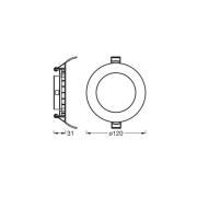 OSRAM LED plafond inbouwlamp SLIM, Ø 12 cm, 4.000 K, wit