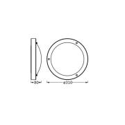 OSRAM plafondlamp BATHROOM, zwart Ø 31 cm metaal/glas IP44