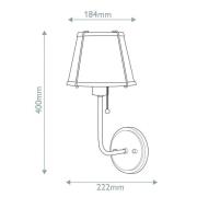 Wandlamp Clarke 1, messing/zwart, metalen kap, staal