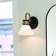 Wandlamp Farum 1, zwart/bronskleurig, staal, glas, G9