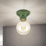 Plafondlamp Frost, groen, keramiek, E27