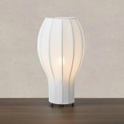 Tafellamp Hikari, Ø 22 cm, wit/zwart, stof/metaal