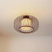 Lindby plafondlamp Davella, Ø 50 cm,  bamboe, textiel