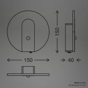 LED wandlamp op accu Taro, lichtgoudkleurig, Ø 15 cm, sensor