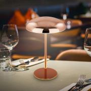 LED tafellamp op accu Brilo unplugged Caxa, koperkleurig