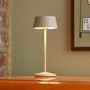LED tafellamp Facetta, beige, 22 cm, metaal, CCT IP44
