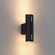 Buitenwandlamp Cuneo, zwart, hoogte 25 cm, metaal, up/down