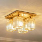 Plafondlamp AV-1795-4E 4-lamps vierkant, antiek goud
