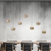 PURE LED hanglamp Falling Rings, brons Lengte 132 cm 7-lamps