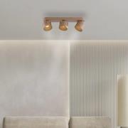 PURE LED plafondspot Cup, bronskleurig, 56 cm, metaal, 3-lamps.