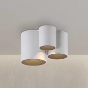 PURE LED badkamer plafondlamp Point, wit, lengte 18 cm, 3-lamps.