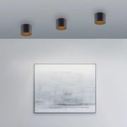 PURE LED badkamer plafondlamp Point, zwart, Ø 18 cm, IP44