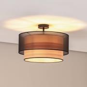 Euluna plafondlamp Cedrik, organza zwart, essenfineer