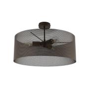 Plafondlamp Zofia, koffiebruin, metaal, Ø 50 cm, 3-lamps, E27
