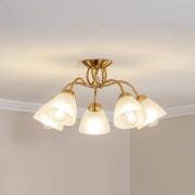 Plafondlamp Miranda, 5-lamps, messing