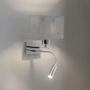 Wandlamp Harry, hoekig, chroom/chroom/donkergrijs