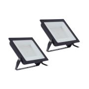 Prios LED-buitenspot Maikel, 100 W, metaal, set van 2