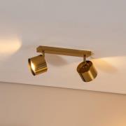 Plafondspot Chloe verstelbaar, 2-lamps, staal messingkleurig
