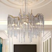 Hanglamp Heritage, Ø 50 cm, goudkleurig/helder, glas