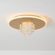 LED plafondlamp Deluge, goudkleurig, Ø 32 cm, metaal/acryl