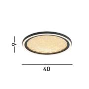 LED plafondlamp Luna, Ø 40 cm, zwart/goudkleurig, metaal