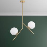 Hanglamp Dolunay, 43 cm lang, 2-lamps, goudkleurig, E27