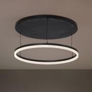 Lucande LED plafondlamp Orven, zwart/marmer, Ø 50 cm, dimbaar