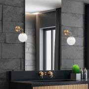 Wandlamp Viran, antiek goud, glas, hoogte 25 cm, E14