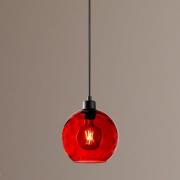 Hanglamp Benek, rood, glas, Ø 20 cm, E27