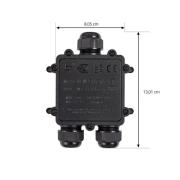 Kabelverbinder, waterdicht, IP68, lengte 130 cm, zwart