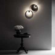 Knikerboker LED wandlamp Pois, zwart, Ø 25 cm, dimbaar