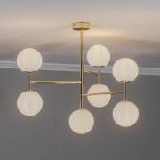 Euluna plafondlamp Korek, goudkleurig, 7-lamps