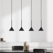 Hanglamp Cono Mini, 4-lamps, zwart GU10