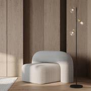 Vloerlamp Lindita, 3-lamps, glas, ijzer, rookgrijs, E14