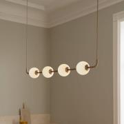 UMAGE LED hanglamp Audrey LINEAR, messing, 118 cm 4-lamps.