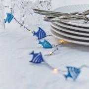 LED lichtketting Selma Fish, blauw, 20 lampjes, werkt op batterijen