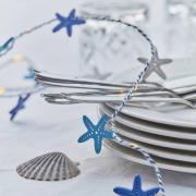LED lichtketting Selma Starfish blauw 20 lampjes. Werkt op batterijen