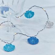 LED lichtketting Selma Clam, blauw, 20 lampjes, werkt op batterijen