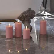 LED-kaars Sille, roze, hoogte 15 cm, was, werkt op batterijen