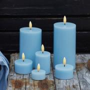 LED-kaars Sille, blauw, hoogte 10 cm, was, werkt op batterijen