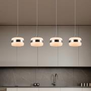 LED hanglamp Dios, nikkelkleurig, lengte 85 cm, CCT, 4-lamps.
