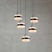 LED hanglamp Dios, zwart, Ø 45 cm, CCT, 5-lamps.