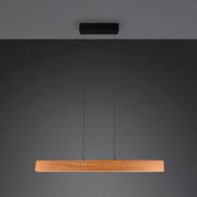 LED hanglamp Edgewood, lengte 115 cm, houtkleurig, hout CCT