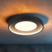 LED plafondlamp Solea, matzwart, Ø 40 cm, kunststof