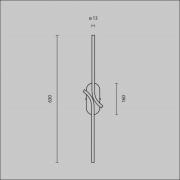 LED wandlamp RENAISSANCE, messing/messing, hoogte 63 cm, 2-lichts.